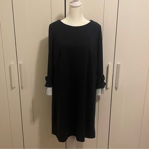 Sharagano navy blue bow sleeve dress